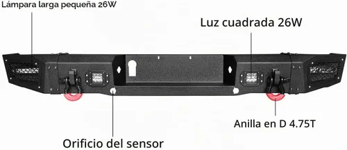 Vista 8 de Vijay Parachoques delantero y trasero se ajusta a Ford F150 2006-2008 con placa de cabrestante y luces