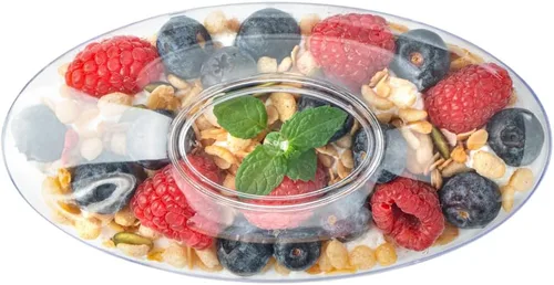 Vista 18 de Restaurantware Vasos de delicatessen de 5.5 onzas, 100 vasos ovalados de plástico para frutas, con tapas, vasos desechables de plástico transparente