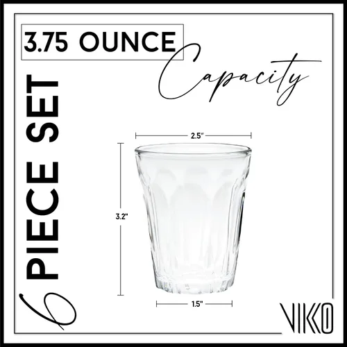 Vista 4 de Vikko Vasos de chupito de 3.75 onzas, juego de 6 vasos pequeños de licor y alcohol, vasos de barra de tequila duraderos para bebidas alcohólicas