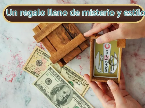 Vista 6 de BSIRI Magic Box Secret Brain Teaser - Cajas de rompecabezas de madera con compartimentos ocultos ideales para dinero misterioso y joyas, caja