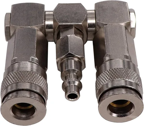 Vista 6 de Accesorios de divisor de manguera de aire de 2 vías,Conector de manguera de aire de resistencia a alta presión, Diseño giratorio de 360