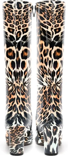 Vista 186 de AMBELIGHT Botas altas hasta la rodilla con cremallera y puntera puntiaguda para mujer, de patente sólida, tacón alto, 3.3 pulgadas