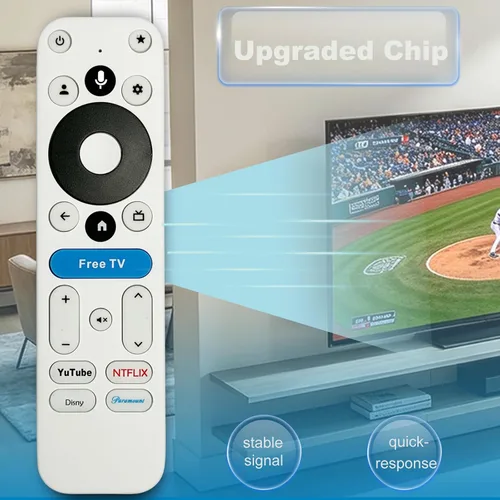 Vista 4 de Remoto de voz reemplazado para dispositivo de transmisión onn 4K Compatible con 100024646 100026240 100135769 Material ABS blanco