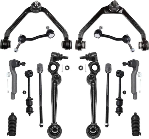 Vista 30 de Detroit Axle - Kit de suspensión frontal de 15 piezas para Jeep Grand Cherokee 99-04 1999 2000 2001 2002 2003 2004, brazos de control superior e