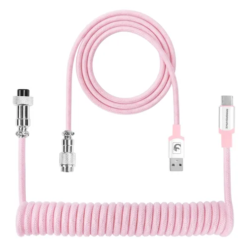 Vista 22 de LexonElec Cable de teclado para juegos, cable de teclado mecánico de conexión estable de doble manga USB tipo C, 6.6 ft (0.66 pies) con volante