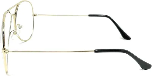 Vista 4 de WebDeals – Gafas de aviador con lentes transparentes tipo espejo y marco metálico estilo retro