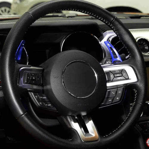 Vista 6 de iJDMTOY Extensiones de paleta grandes de aluminio deportivas compatibles con Ford Mustang 2015-2023 Azul