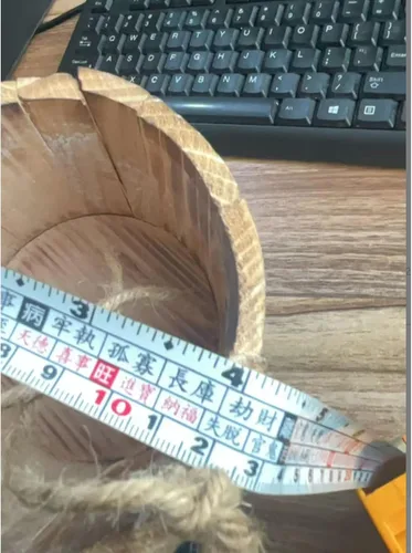 Vista 7 de MY MIRONEY Macetas de 20 onzas, maceta de barril de madera vintage, maceta rústica sólida con asas de metal y marco para maceta