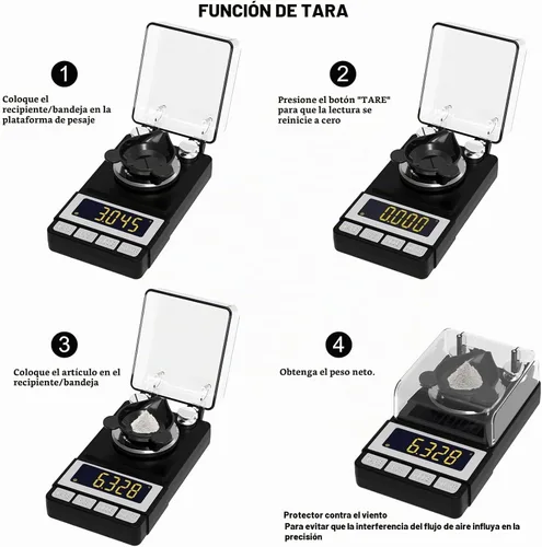 Vista 4 de Weightman - Báscula miligráfica de 1.76 oz/0.00 oz, báscula de recarga con 2 pesos de 0.71 oz Báscula de joyería de alta precisión con pantalla