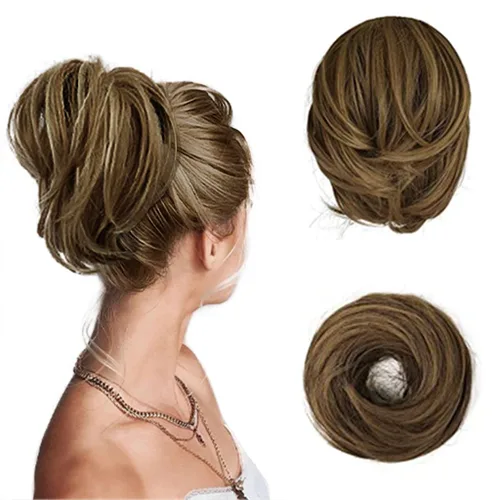 Vista 34 de BARSDAR Extensiones de Moño de Cabello Liso - Extensiones de Moño de Cola de Caballo Corta y Lisa para Mujeres, Coleteros de Moño de Cabello