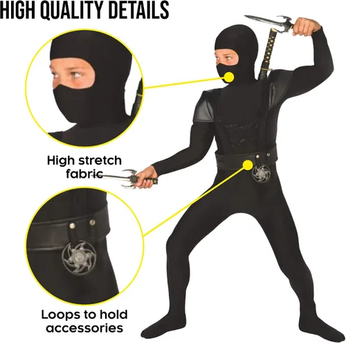 Vista 3 de Morph Disfraz de ninja para niños, disfraz de ninja para niños, disfraz de Halloween para niños
