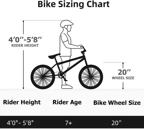 Vista 6 de WEIZE Freestyle BMX Bike 20 inch Trick Bicycle Plateado