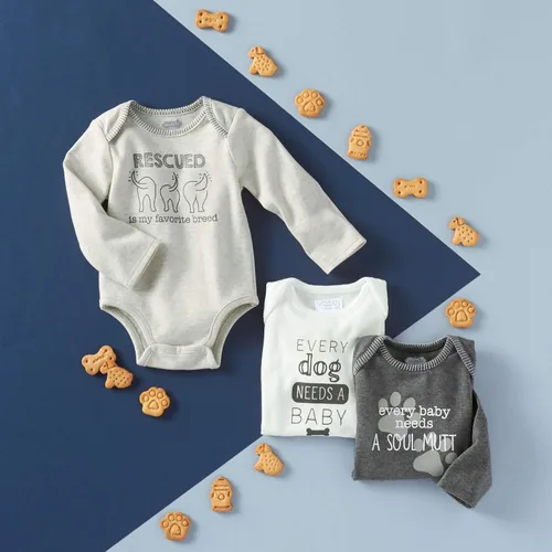 Vista 3 de Mud Pie Crawlers para mascotas, gris, 0-6 meses, Gris