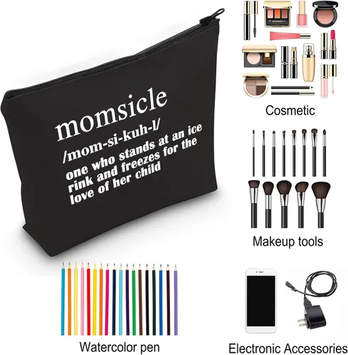 Vista 5 de ZJXHPO Kit de supervivencia para mamá de hockey, bolsa de maquillaje de momsicle definición, regalo del día de la madre, regalo para amantes del BL