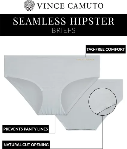 Vista 2 de Vince Camuto Ropa interior para mujer, paquete de 5 calzoncillos hipster sin costuras (S-XL)