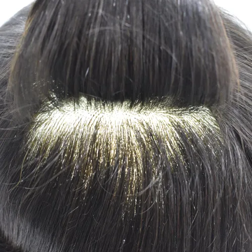 Vista 3 de Toupee para hombres Toupee - Sistema de reemplazo de cabello humano completo de poli piel fina para hombre, postizos inyectados PU para hombre