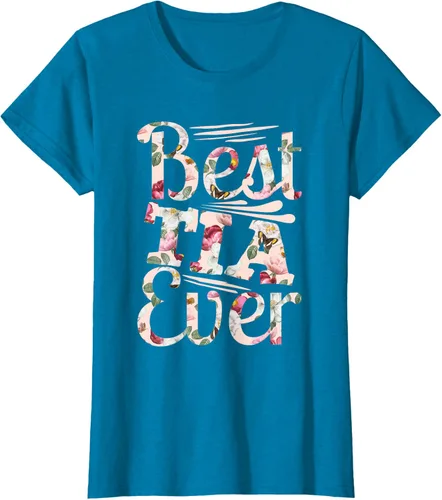 Vista 45 de Camiseta para mujer con texto en inglés "Best Tia Ever" Negro