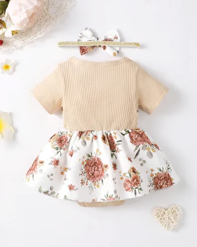 Vista 3 de Renotemy Mameluco de manga corta para bebé recién nacido, ropa de bebé niña