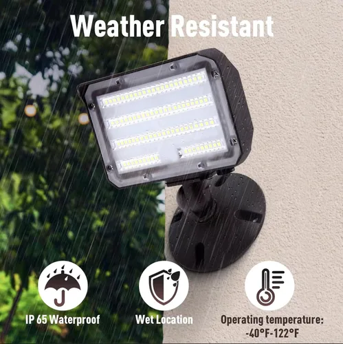 Vista 7 de Luz de inundación LED de 60 W con nudillo, luz de inundación al aire libre, fotocélula del atardecer al amanecer, 5000 K, 7800 lm, AC100-277 V