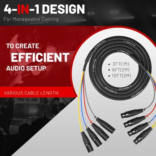 Vista 5 de Phenyx Pro Sistema de micrófono inalámbrico UHF PTU-52 Bundle con cable de serpiente XLR de 10 pies