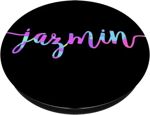 Vista 2 de First Name PACH422 Jazmin & Purple Pink Marble Rainbow - PopSockets Grip and Stand for Phones and Tablets