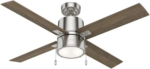 Vista 4 de Hunter Beck - Ventilador de techo para interiores, con luz LED, 52 pulgadas, níquel cepillado