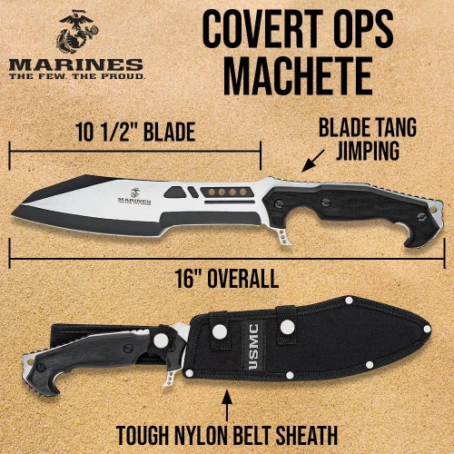 Vista 2 de United Cutlery Machete y funda USMC Covert Ops Para uso táctico y al aire libre