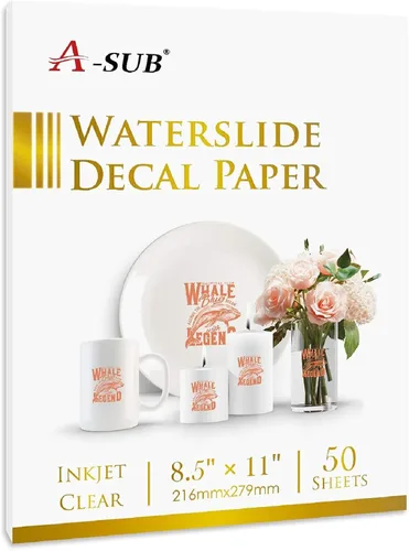 Vista 7 de A-SUB Waterslide - Papel adhesivo para impresora de inyección de tinta, 20