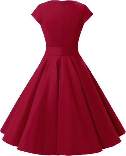 Vista 29 de Dressystar - Vestidos clásicos de fiesta con mangas casquillo, estilo Rockabilly y retro de la década de 1950