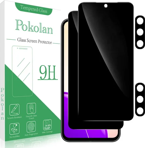 Vista 16 de Pokolan Paquete de 3+3 protectores de pantalla de vidrio templado para Samsung Galaxy S22 Claro