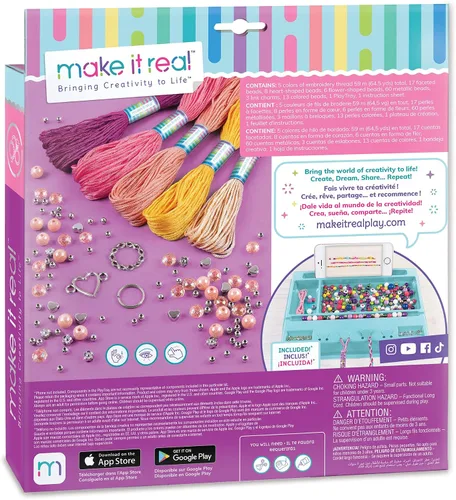 Vista 2 de Make It Real - Kit de fabricación de pulseras de la amistad de macramé para niñas - Kit de fabricación de pulseras de cuerda para niños - Kit