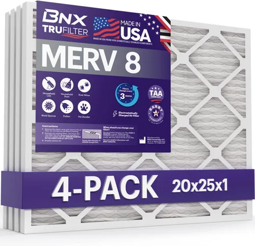 Vista 10 de BNX TruFilter - Filtro de aire MERV 8 de 10 x 10 x 1 pulgadas (paquete de 6) – Fabricado en Estados Unidos – Defensa contra polvo y mascotas