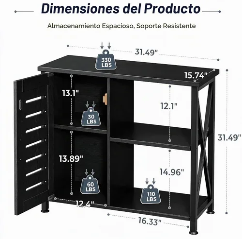 Vista 6 de Herture Soporte para tanque de peces de 20 a 29 galones, soporte de acuario con almacenamiento de accesorios de gabinete, marco de metal resistente