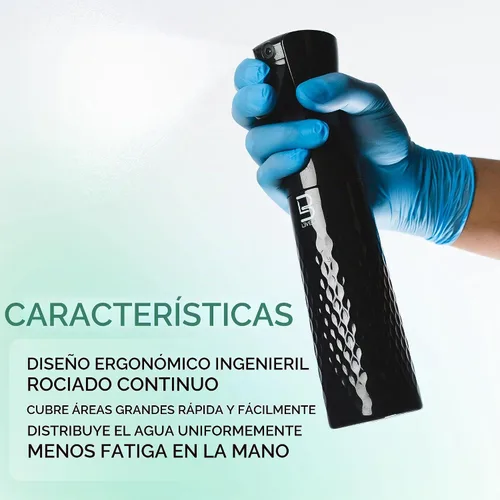 Vista 4 de L3 Botella de spray biselada Spray continuo con un patrón de niebla fina Negro