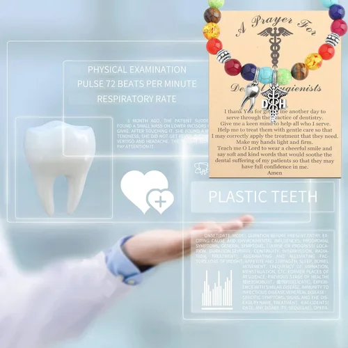 Vista 6 de WSNANG Regalo de dentista RDH Registrado Higienista Dental Pulsera de Oración Higienista Dental Regalo de Oración Dentista Regalos de Graduación