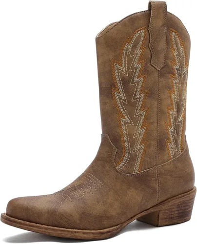 Vista 11 de GLOBALWIN Cowboy Boots for Women, Mid-Calf Western Style 19YY17negro