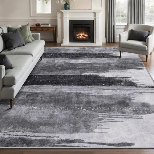 Vista 23 de Ciicool Alfombra moderna abstracta de 2 x 3 pulgadas, lavable, pequeña, antideslizante, de pelo bajo, alfombra de entrada plegable para cocina