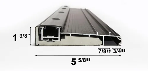 Vista 2 de Umbral ajustable de aluminio de alta calidad con riel para puertas de pantalla simple y doble y puertas correderas, resistente para uso residencial