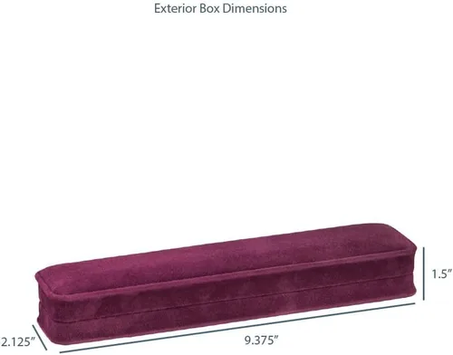 Vista 4 de Allure - Caja de pulsera de gamuza color burdeos, elegante estuche de pulsera de diamantes, con interior de terciopelo burdeos, caja de regalo