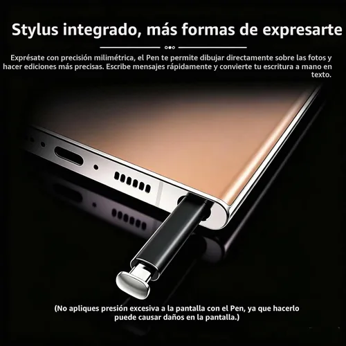 Vista 7 de Teléfonos C24 Ultra Desbloqueados Android 14 Smartphone 8GB+256GB (color anaranjado (Orange Color)