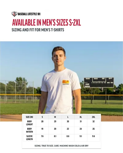 Vista 3 de Baseball Lifestyle 101 Camiseta Taco para hombre, color blanco, suave mezcla 60/40, transpirable, camiseta con costuras laterales, tallas