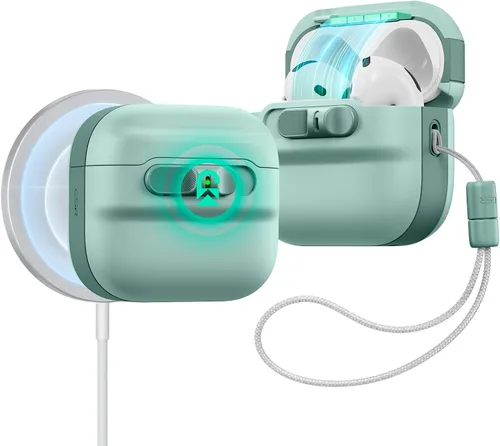 Vista 25 de ESR Funda para AirPods Pro (2023/2022/2019, 2ª/1ª generación), compatible con Airpods Pro 2 (cable USB-C/Lightning), listo para MagSafe, bloqueo