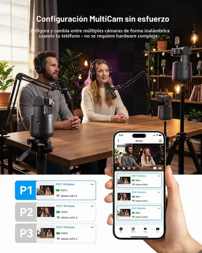 Vista 6 de EMEET PIXY - Cámara de transmisión inalámbrica 4K de doble lente AI
