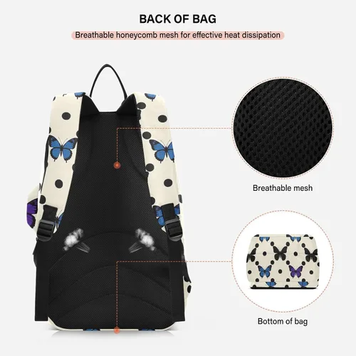 Vista 4 de Sporting Goods Tennis Bag Waterproof Polka Dot Animal Blue Butterfly Tennis Racket Cover Holds 2 Rackets for Tennis, Badminton, Racketball raquetas