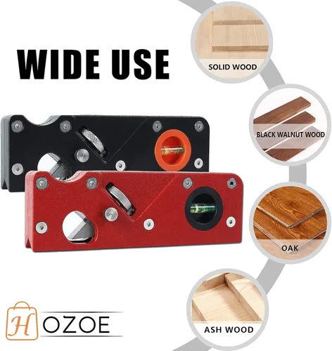 Vista 6 de HOZOE Plano de chaflán para madera, cepilladora manual de carpintería para cepillado rápido de bordes y recorte de plano de esquina radián, cuatro