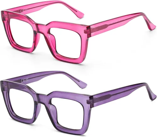 Vista 14 de AQWANO Elegantes anteojos de lectura cuadrados de gran tamaño para hombres y mujeres, diseño de moda, lectores de marco grande, lentes