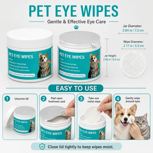 Vista 7 de Dog Eye Wipes, 100 Count, Tear Stain Remover for Dogs & Cats