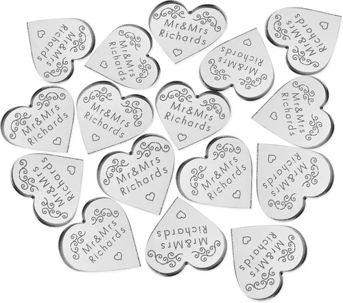 Vista 4 de Regalos de boda personalizados Mr & Mrs 50 piezas de texto de burbujas de boda, recuerdos de amor, corazón, decoración de boda, pequeños mini