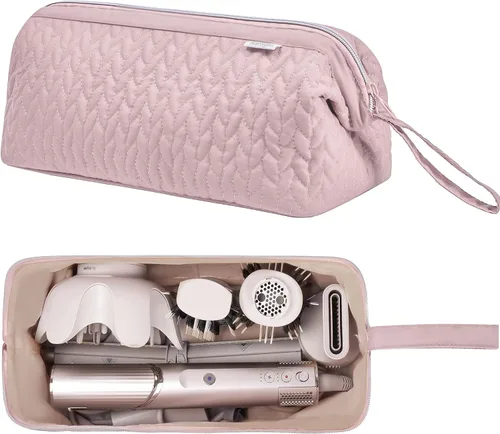 Vista 9 de Estuche KarSyon Shark Flex Style para secador de pelo Dyson Airwrap Cepillo Dyson Herramientas para el cabello Revlon Bolsa de viaje Estuche de Rosa