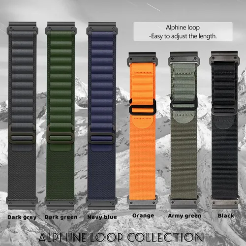 Vista 7 de Correas de reloj Quickfit de 1.024 in compatibles con Garmin Fenix 8 2.008 in 7x 6x Pro Tactix 7 Pro 5x Plus Enduro 3 2, Alpine Loop correas